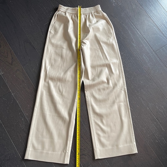 Nanushka Odessa wide leg pants vegan leather in cream white in small - Picture 3 of 6